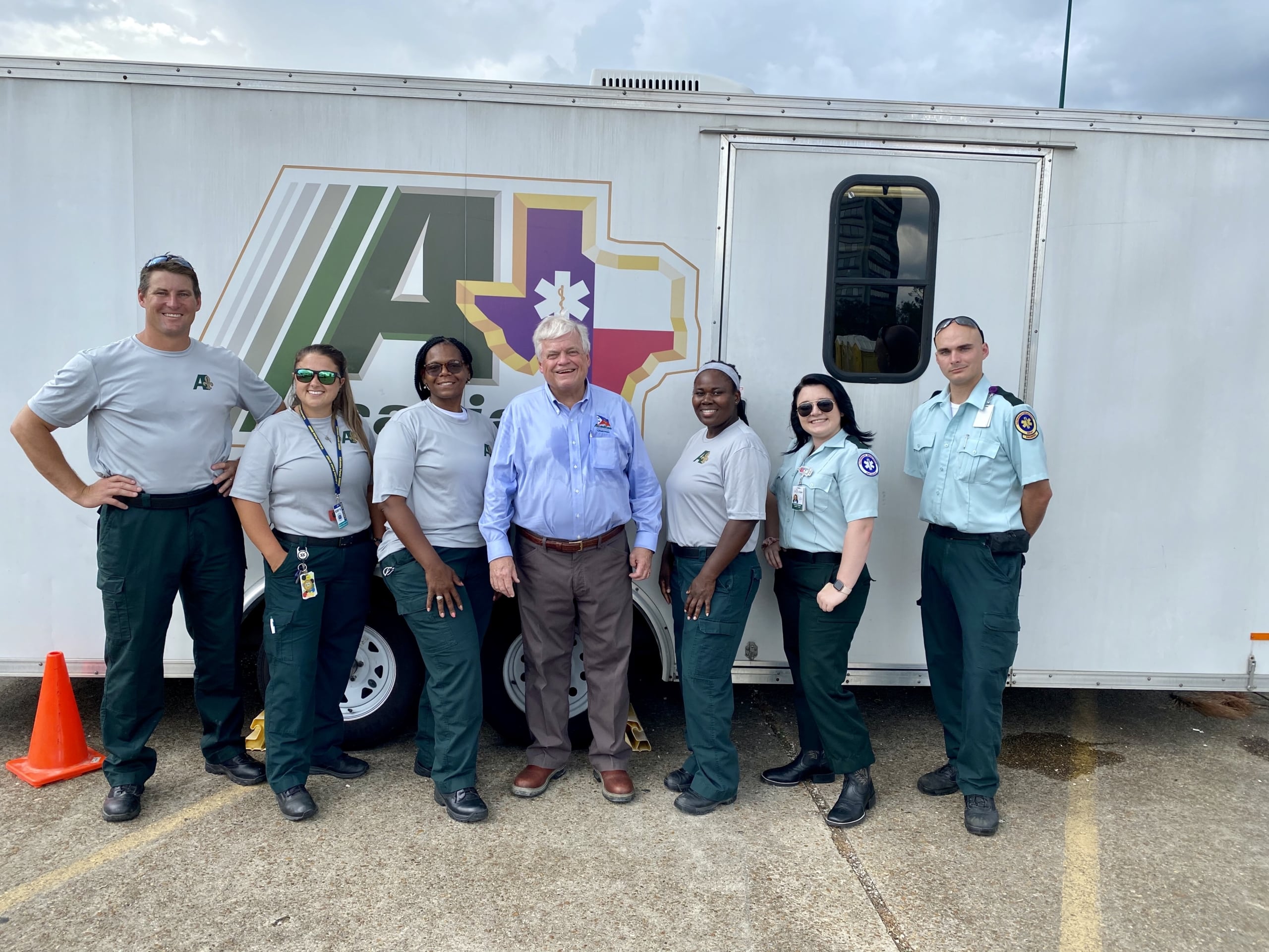 Richard Zuchlag with medics on the front line in Texas